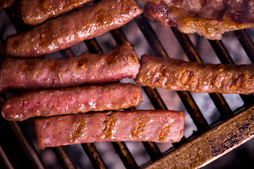 Image showing delicious grilled meat on barbecue