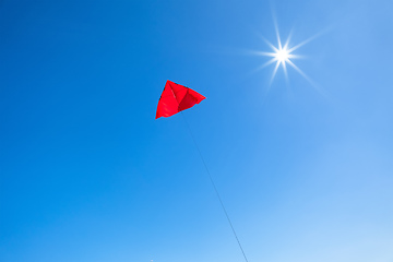 Image showing red kite in the blue sky