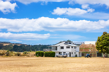 Image showing scenery with house in New Zealand