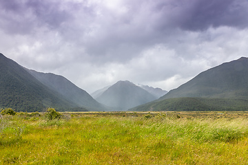 Image showing dramatic landscape scenery Arthur\'s pass in south New Zealand