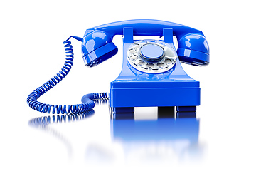 Image showing old blue dial-up phone