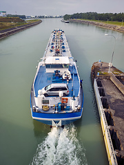 Image showing ship at river Rhine Germany