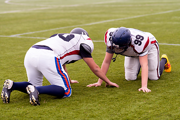 Image showing professional american football players training