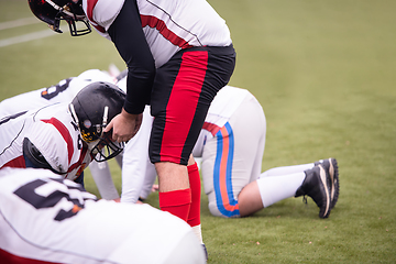 Image showing professional american football players training