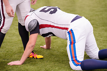 Image showing professional american football players training