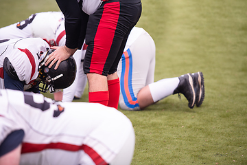 Image showing professional american football players training