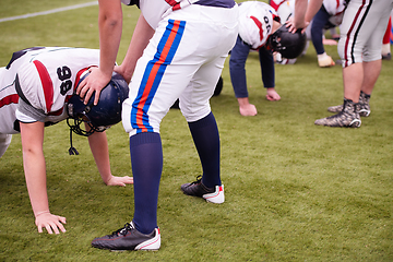 Image showing professional american football players training