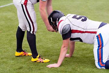 Image showing professional american football players training