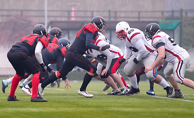 Image showing training match of professional american football players