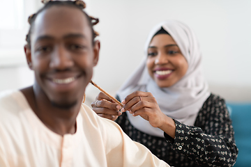 Image showing african couple muslim