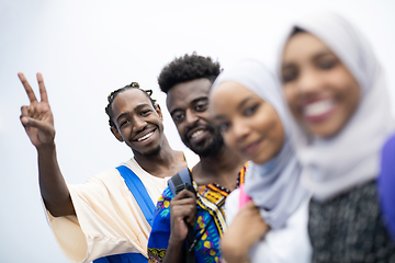 Image showing group of happy african students