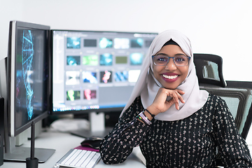 Image showing afro american modern  muslim woman