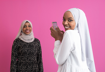 Image showing girls taking self portrait