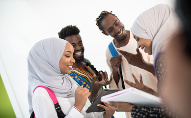 Image showing group of happy african students