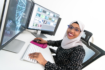 Image showing afro american modern  muslim woman