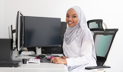 Image showing afro american modern  muslim woman