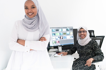 Image showing afro american modern  muslim woman