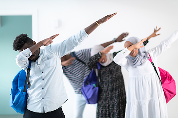 Image showing young  african students modern dancing