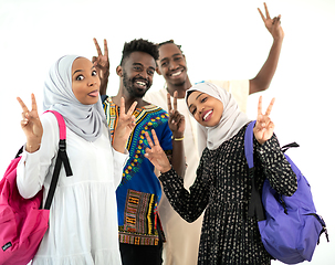 Image showing group of happy african students