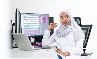 Image showing afro american modern  muslim woman