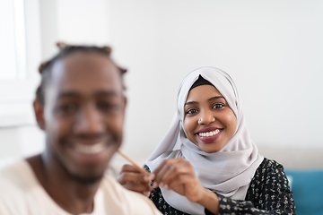 Image showing african couple muslim