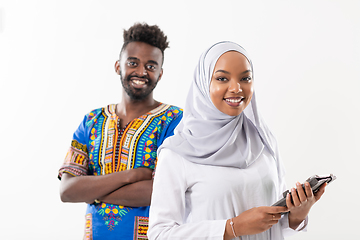 Image showing african students couple