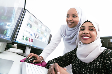 Image showing afro american modern  muslim woman