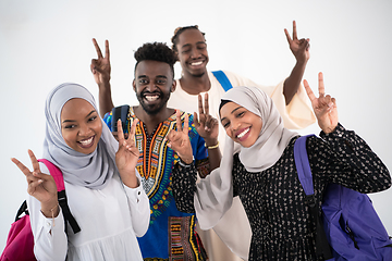 Image showing group of happy african students