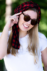 Image showing portrait of beautiful girl in nature