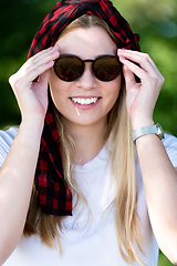 Image showing portrait of beautiful girl in nature