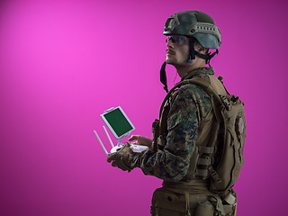 Image showing soldier drone technician