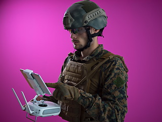 Image showing soldier drone technician