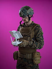 Image showing soldier drone technician