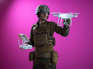 Image showing soldier drone technician