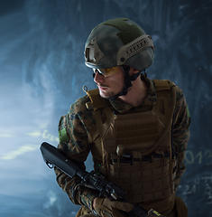 Image showing modern warfare soldier