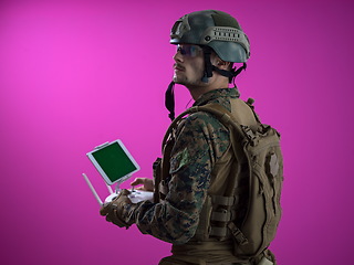 Image showing soldier drone technician