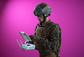 Image showing soldier drone technician