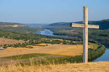 Image showing View to Dniester river from the top hill of Socola village, Moldova