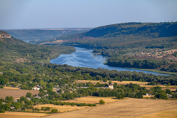 Image showing View to Dniester river from the top hill of Socola village, Moldova