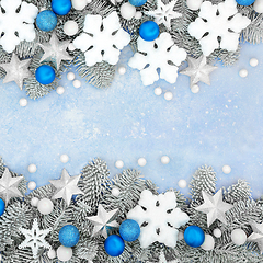 Image showing Christmas Decorative Star Ball and Snowflake Border 