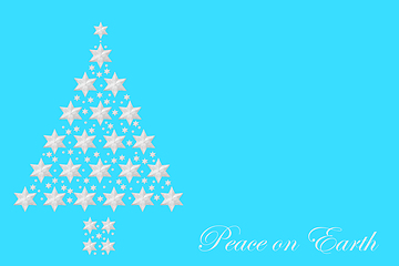 Image showing Christmas Tree Silver Star Peace on Earth Composition  