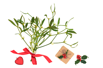 Image showing Christmas Romantic Composition with Mistletoe