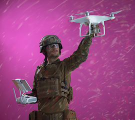 Image showing soldier drone technician