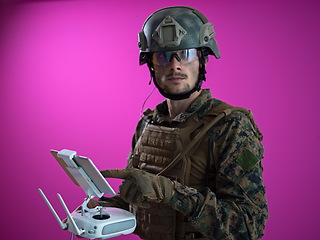 Image showing soldier drone technician