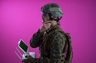 Image showing soldier drone technician