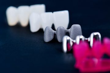 Image showing different types of dental tooth crowns