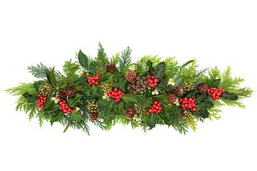 Image showing Decorative Winter and Christmas Floral Composition