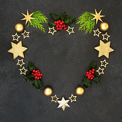 Image showing Heart Shaped Festive Christmas Wreath