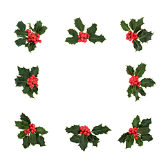 Image showing Natural Winter Holly Berry Square Wreath