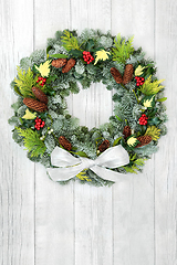 Image showing Wreath for Winter Solstice and Christmas 